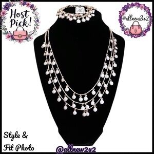 • New Anne Klein Matching Milk stone Fashion Necklace & Bracelet New with tags